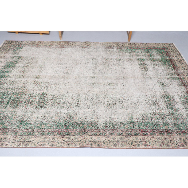 Grand tapis turc beige antique pour le salon - tapis décoratif Boho vieilli