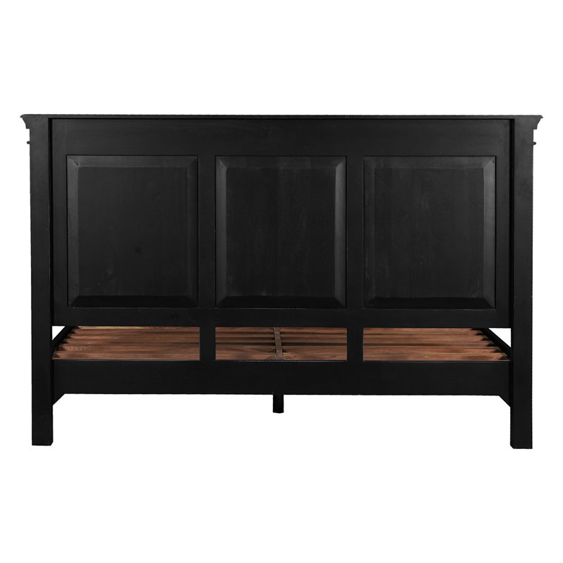 Trento Queen Bed in Distressed Black, King