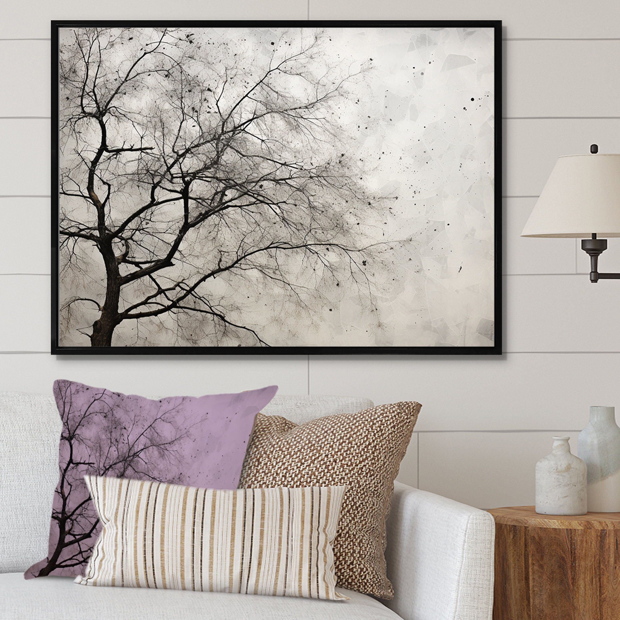 Design Art Minimalism White Tree Pine Dream I - Tree Pine Canvas Prints ...