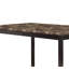 Table de salle à manger transitionnelle en faux marbre brun avec structure en métal noir pour 4 structures, 4 places assises, facile à assembler