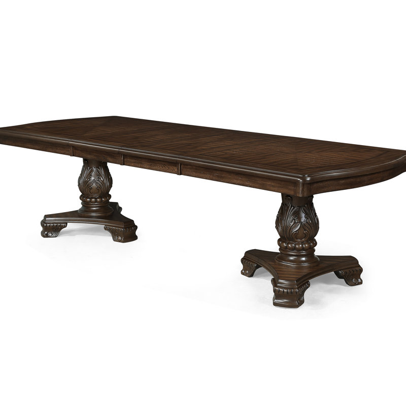 Grande table de salle à manger rectangulaire formelle 1Pc 18 po à rallonge en bois massif