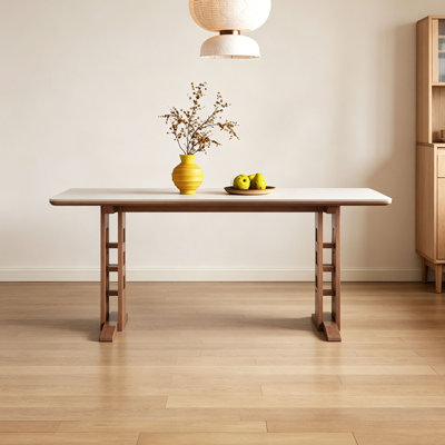 Table à manger vintage en dalle de pierre
