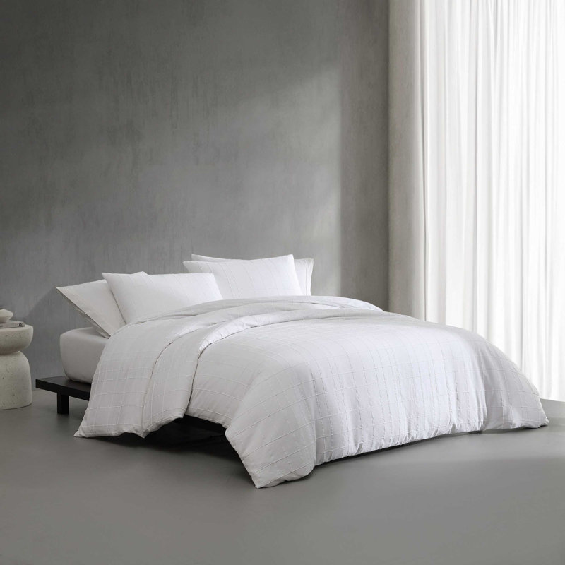 Ensemble de housse de couette Calvin Klein, Housse de couette pour grand lit + 2 taies décora