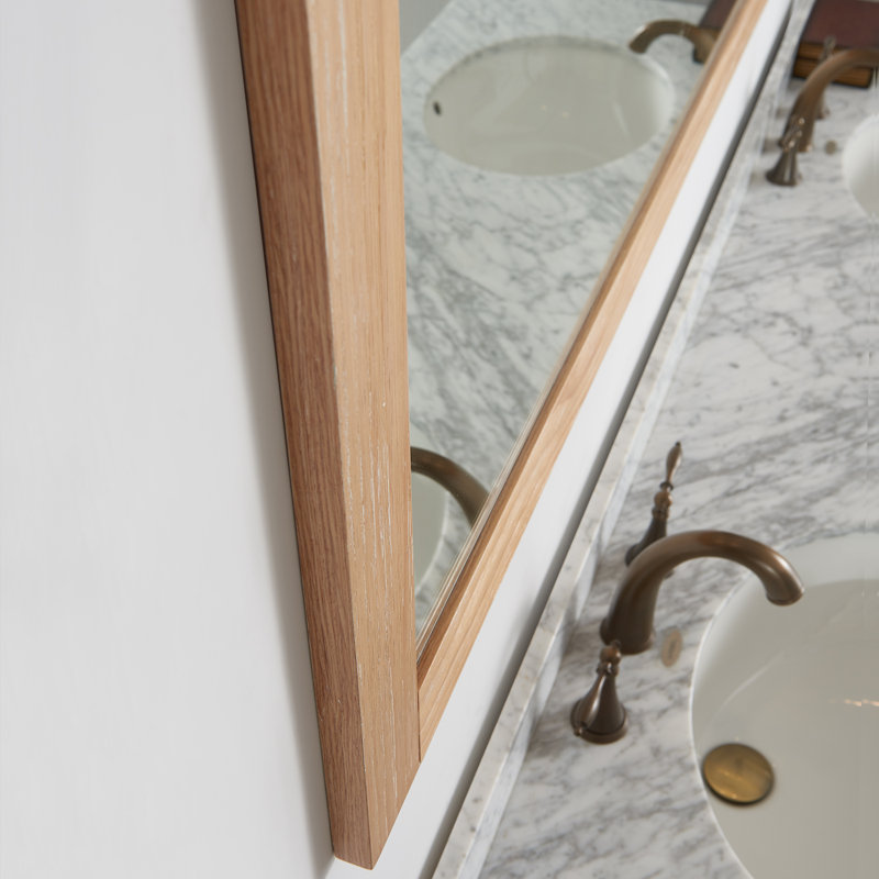 Karamfila Flat Wall Mirror, Weathered Pine, 39.4" x 72"