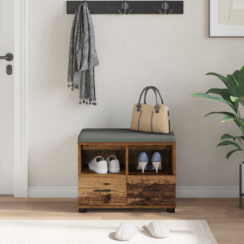 Storage Bench, 46cm H x 60cm W x 38cm D, Old Wood