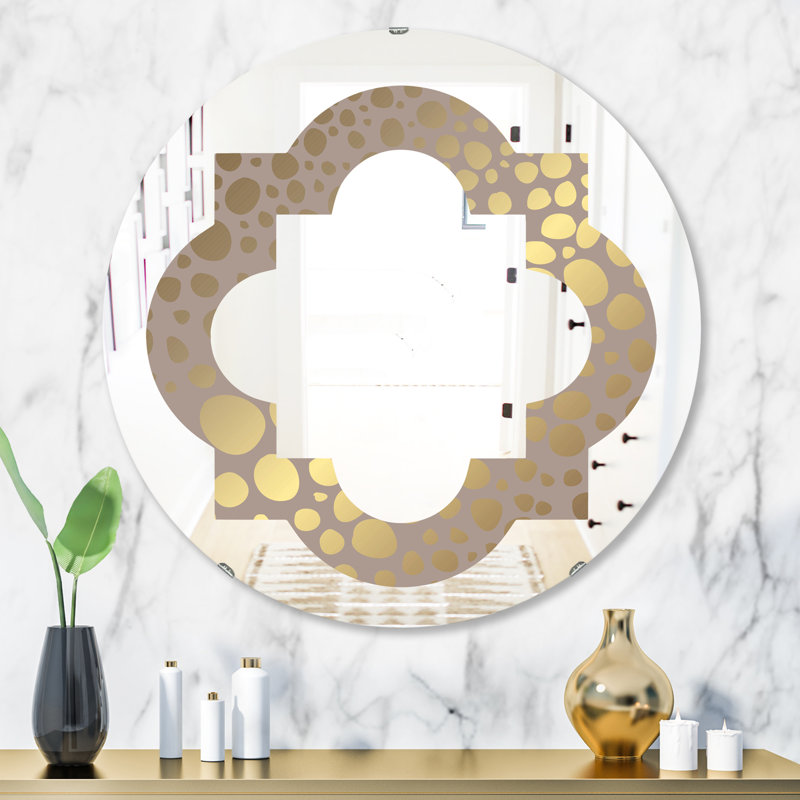 Miroir mural éclectique Quatrefoil Marble Design III, H 23,6 po x l 23,6 po