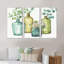 «Mixed Botanical Green Leaves» - Ensemble d'art mural sur toile encadré de campagne-72043505-72044235