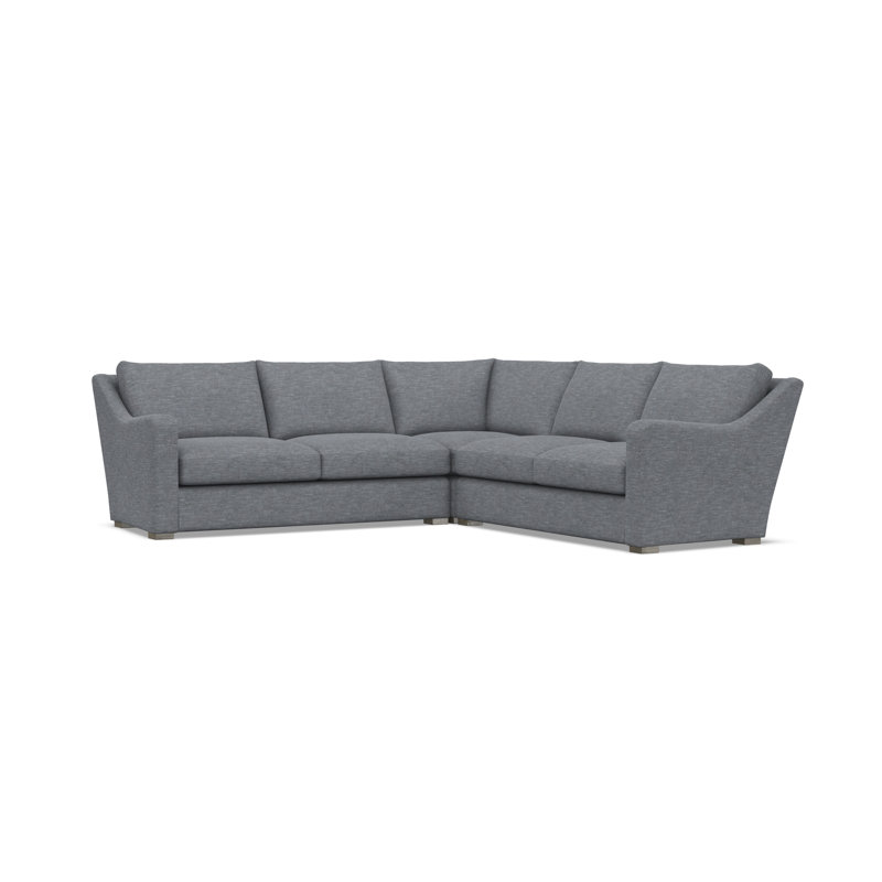 Bernhardt Ventura 3-Piece Fabric Sectional, Symmetrical, 34.5" H x 107.5" W x 107.5" D, Dark Gray Polyester Blend