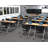 Benezar 17 Person Training Meeting Seminar Tables with Modesty Panels, 17 Chairs Complete 26 pc Set
