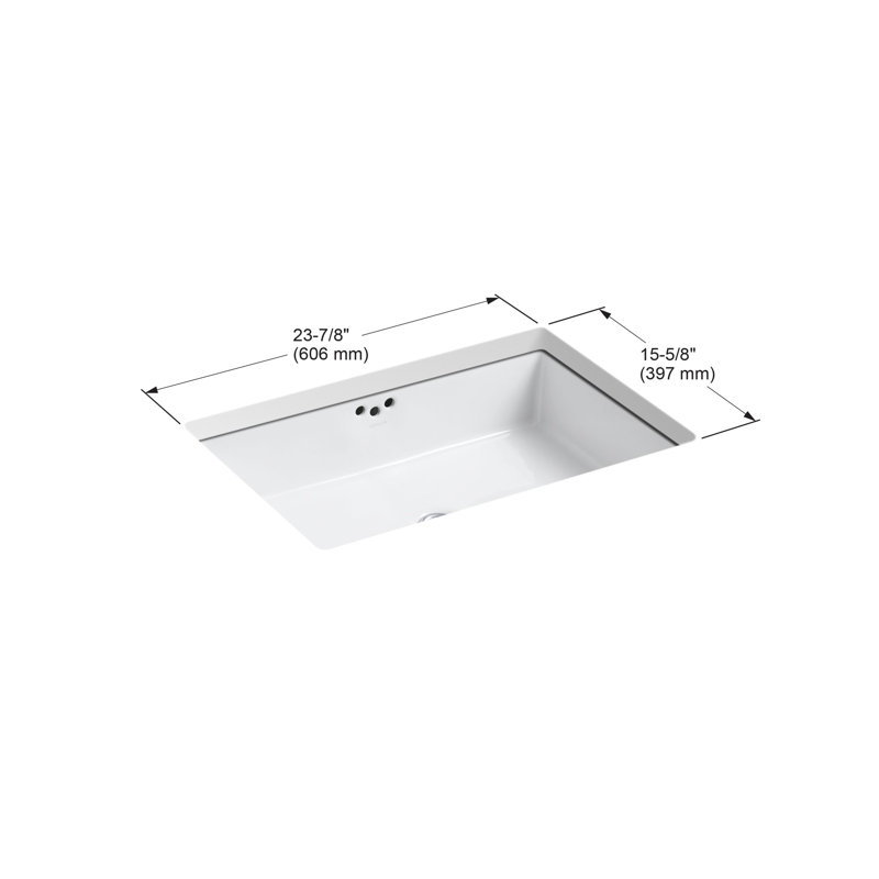Kathryn Vitreous China Rectangular Undermount Bathroom Sink and Overflow, Tea Green