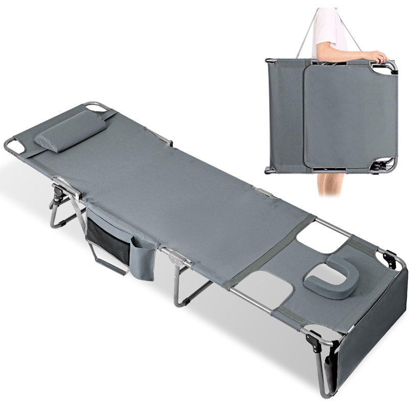 Tanning Chair with Face Hole, Adjustable Folding Chaise Lounge Chairs