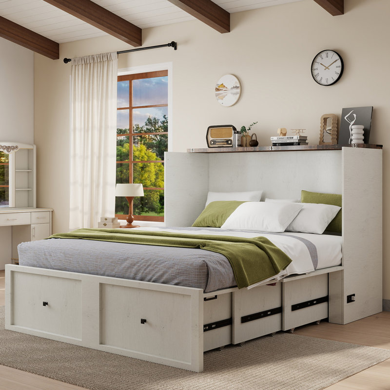 Lit escamotable complet avec rangement Farmhouse, Full / Double, White