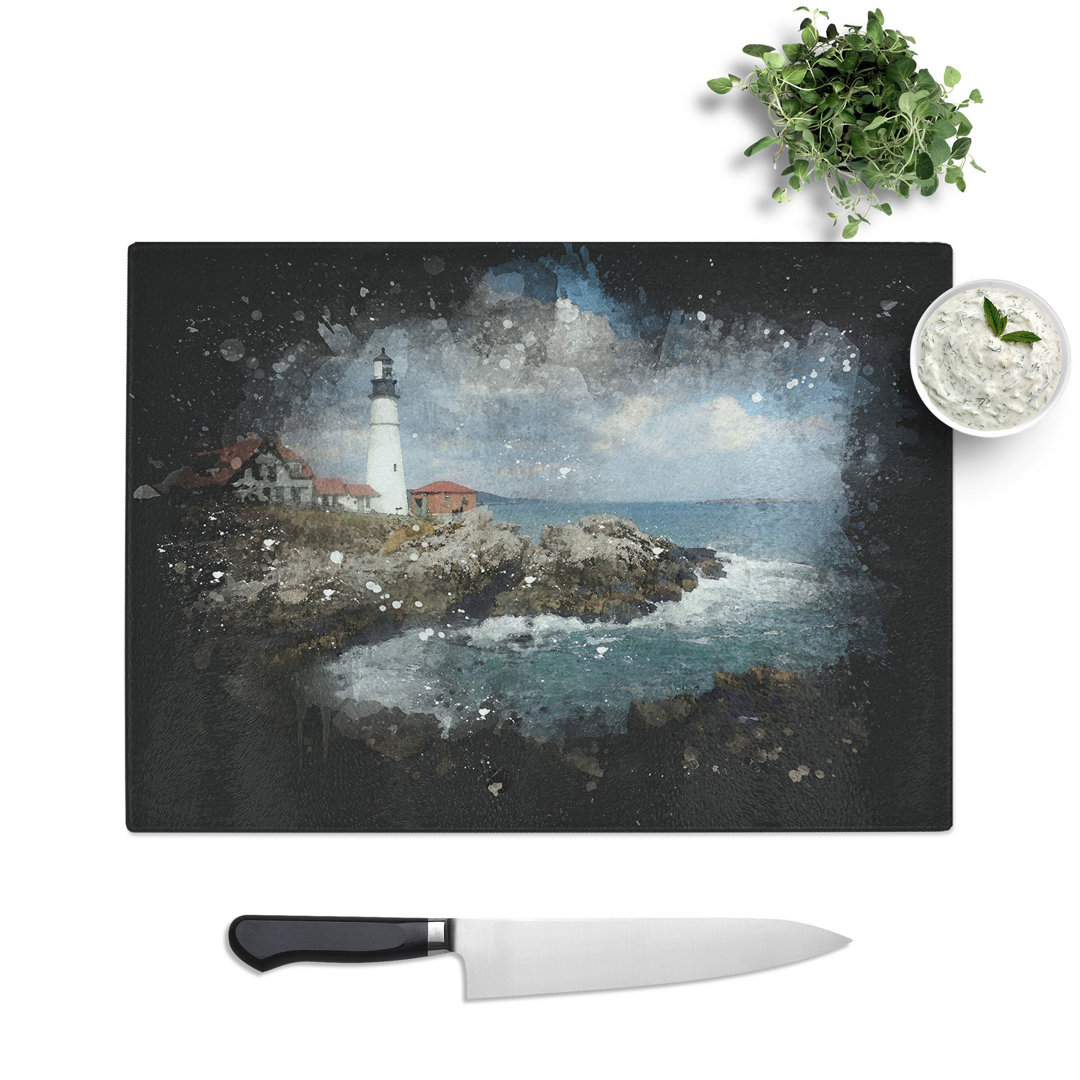 Lighthouse in Maine Paint Splash Chopping Board