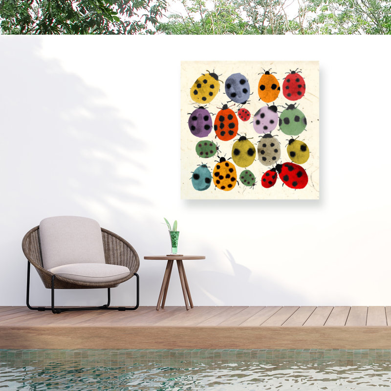Coccinelle bolognaise sur impression sur toile, H 24 po x l 24 po