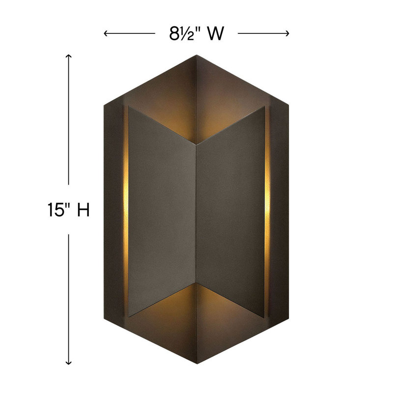 Lex LED Outdoor Flush Mount, Bronze, 15" H x 8.5" W x 5'' D