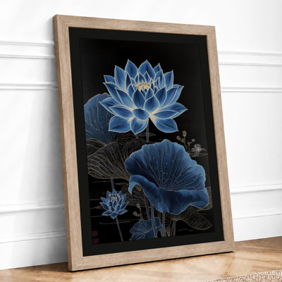 Luminous Lotus Botanical - Framed Print