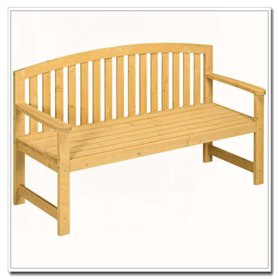 Outdoor Bench, 2-Person Park Style Garden Bench with All-Weather HDPE by Lark Manor