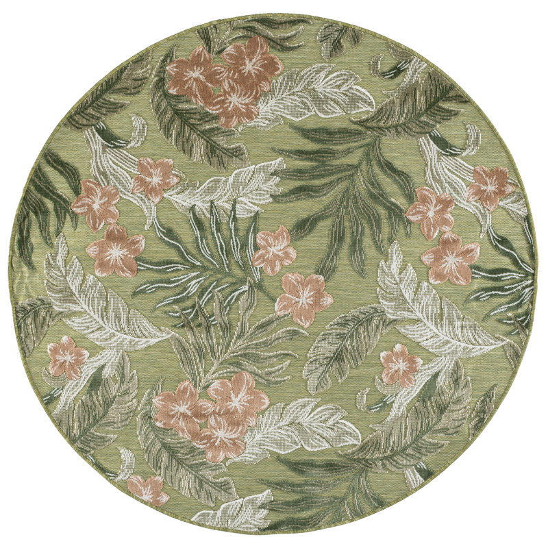 Tapis floral intérieur / extérieur Cabana 456, Round 6'-5