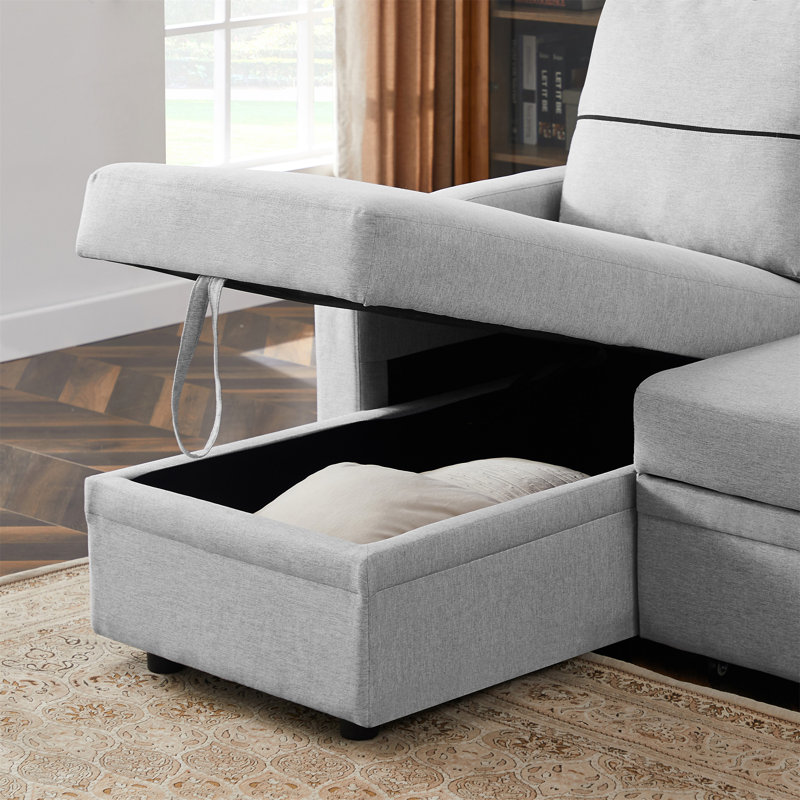9191 Pull-Out Storage Sofa, Gray