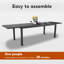 Table de salle à manger extensible en aluminium pour 10 personnes