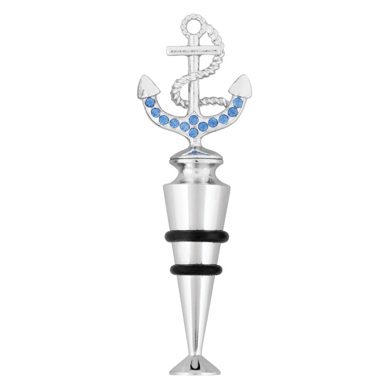 Bouchon de bouteille de vin, cristal, ancre