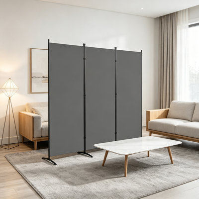 Simple Gray Three-Panel Folding Partition Screen, Portable And Movable, Suitable For Both Office And Home Use, Providing Flexible Privacy And Separation For Bedrooms And Living Rooms.