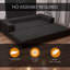 Smart Convertible Sofa Bed 3-Seater Sherpa Upholstered Futon with Side Metal Frame Support, No-Assembly Fold-Out Design – Available in Black, Grey, and Camel-2067805864