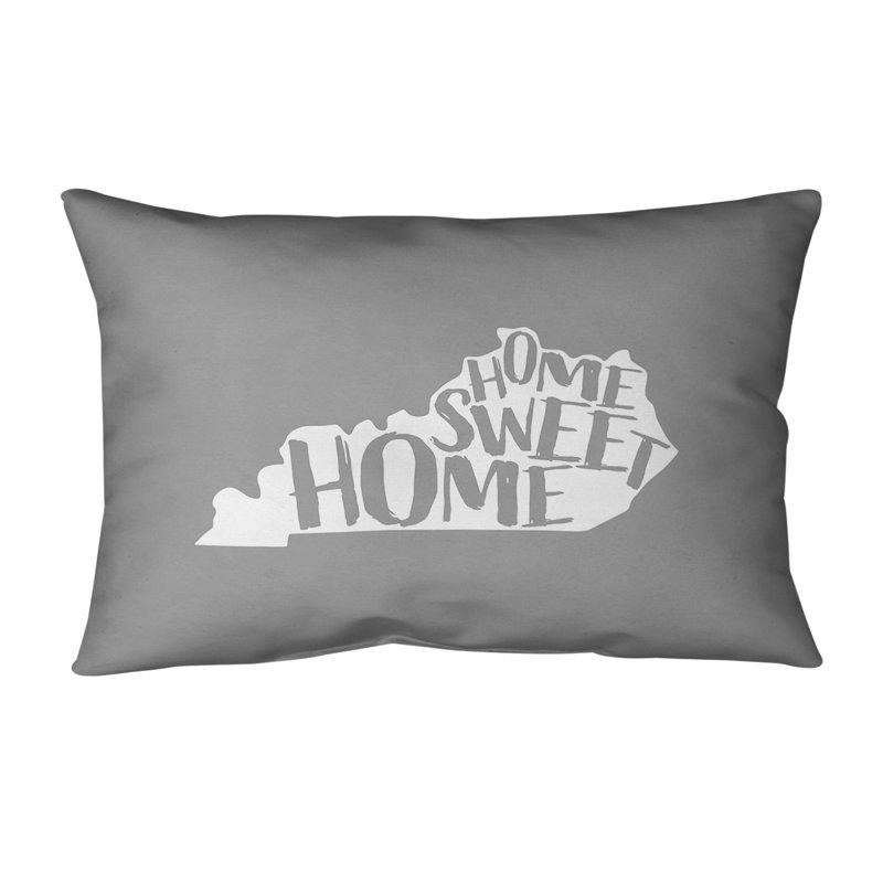 Outdoor Reversible Throw Pillow, Gray, Kentucky