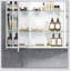 Armoire à pharmacie en aluminium 36 po x 26 po avec tablettes réglables en verre imperméables et résistantes à la rouille