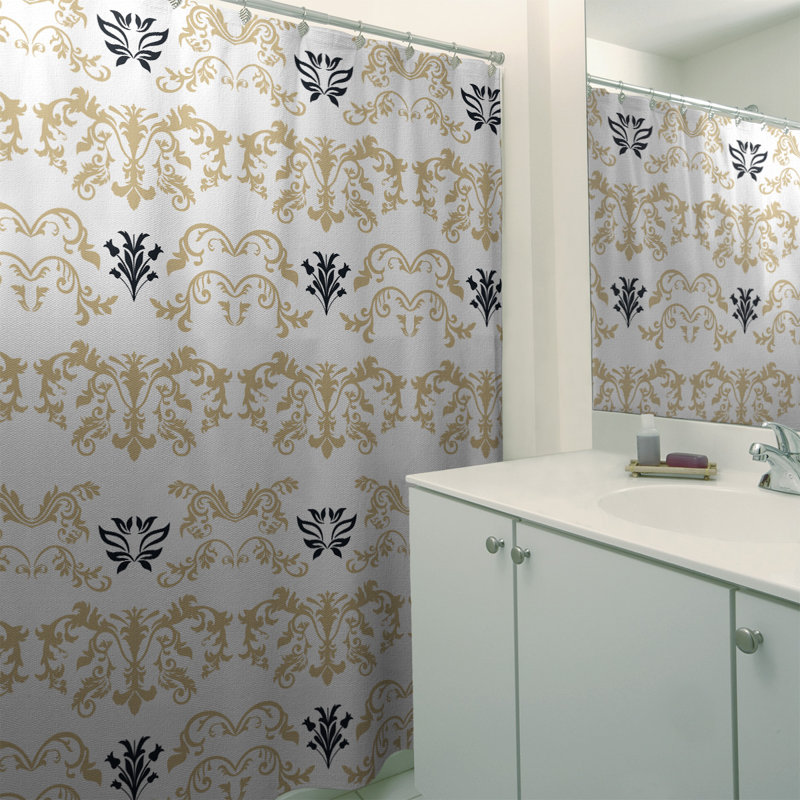 Rideau de douche New Orleans Football Baroque, Blanc/brun/noir