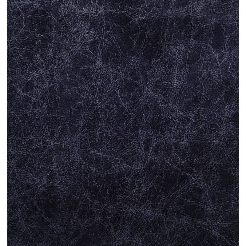 Canapé modulaire en cuir véritable 34 po Abbas, Cuir véritable rétro bleu