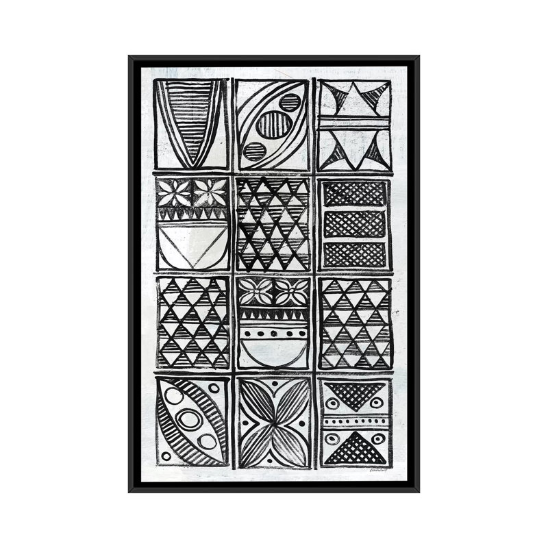 « patterns of the amazon b&w iii », reproduction d’impression sur toile, H 26 po x l 18 po x P 1,5 po, Toile avec cadre noir