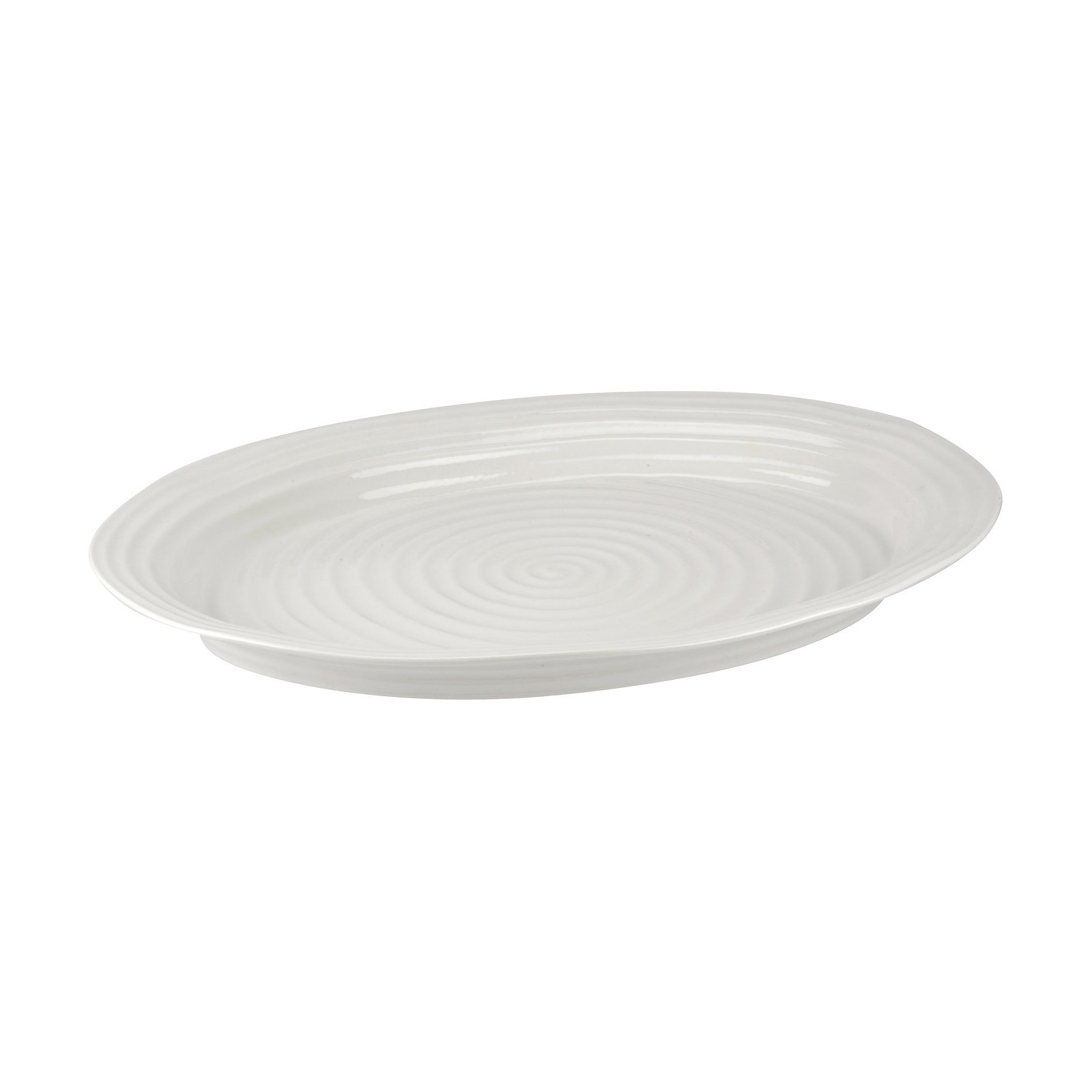 Portmeirion Sophie Conran White Platter Oval, 2.25'' H x 20'' L x 7.15" W