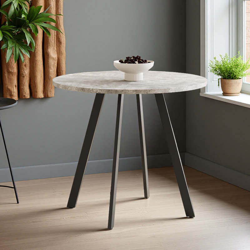 Table de salle à manger moderne et minimaliste, texture ciment, convient aux restaurants, cuisines et bureaux, petite table de salle à manger