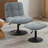 Upholstered Tufted Swivel Accent Chair With Ottoman, Height Adjustable Lounge Chair-1016989161