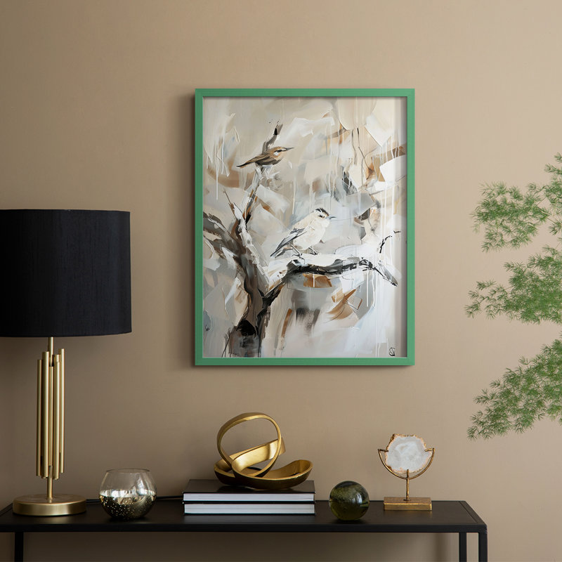 ANIMALS Series XLV III - reproduction encadrée de qualité supérieure - prête à être accrochée - aucun clou requis, Vert