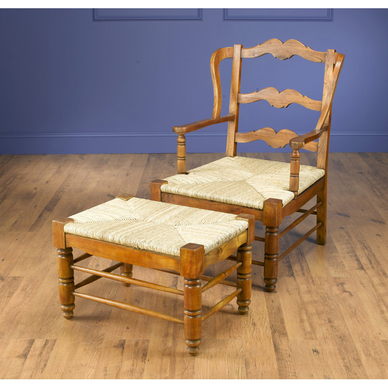 Getz Wingback Chair and Ottoman, Walnut