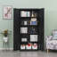 Armoire de rangement haute avec 2 portes et 4 cloisons pour séparer 5 espaces de rangement, conception maison / bureau-2032581901