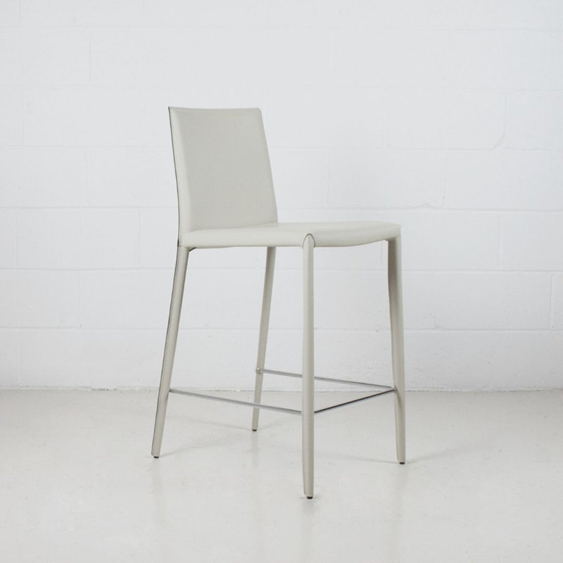Kurland Sperazza Leather 25.5" Counter Stool, Stone