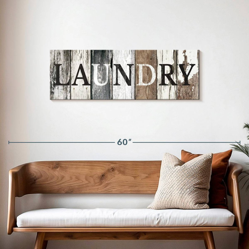 Impression sur toile  Rustic Laundry, H 14 po x l 42 po x P 1,25 po