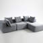 4 sièges gris avec revêtement en velours côtelé, tout style, coussins moelleux, configuration modulaire pour différents salons Tissu luxueux, design moderne, aucun assemblage requis, configuration flexible