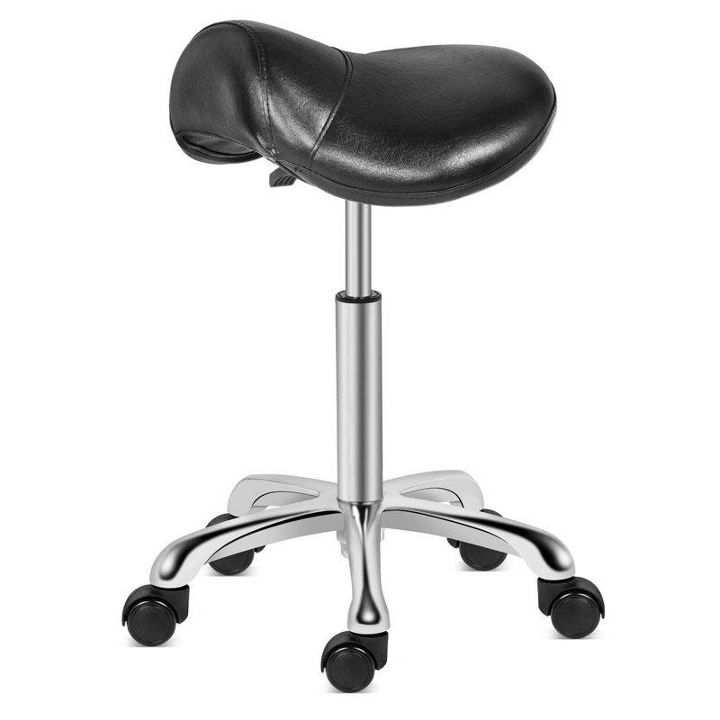 Maceus Adjustable Height Ergonomic Industrial Stool, Black