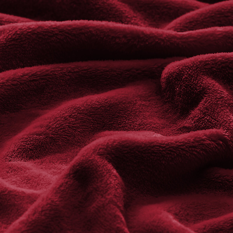 Luxury Mink Fleece Blanket - Ultra Soft, Warm & Lightweight Throw, 130cm W x 150cm L, Burgundy