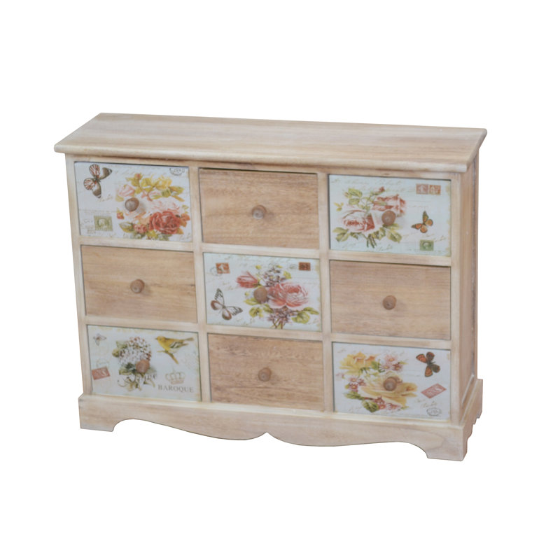 Bussell 80cm W 9 - Drawer Chest of Drawers, Natural colours