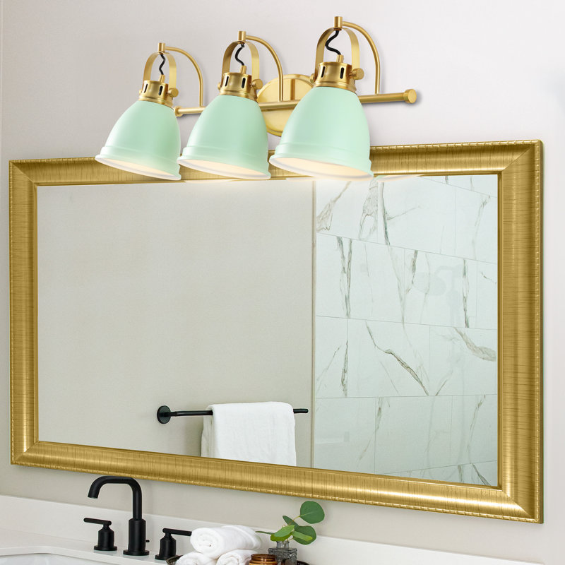  Éclairage pour meuble-lavabo Lejuan, Laiton doré, Vert menthe, 3