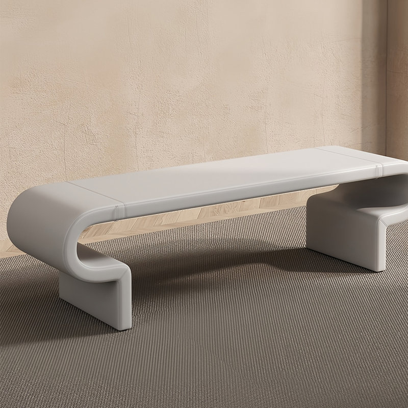 Banc rembourré en cuir Ruperto, H 16,14 po x l 35,43 po x P 15,74 po
