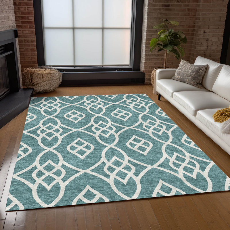 Malek Indoor/Outdoor Area Rug with Non-Slip Backing, Rectangle 2'6" x 3'10"