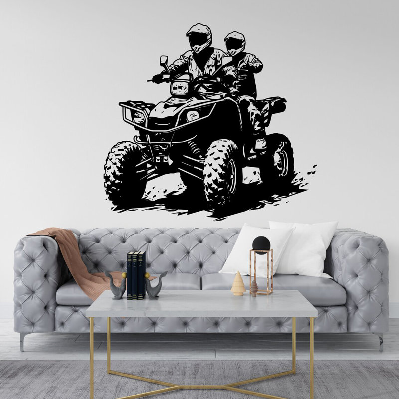 Adhésif décoratif VTT, 4 x 4 roues, H 19 po x l 17 po, Lilas