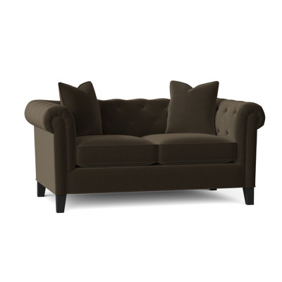 Causeuse Chesterfield à accoudoirs roulés de 66 po Caspar