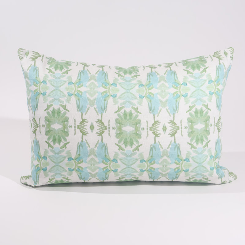 Wildflowers I Small Repeat Luxury Throw Pillow, Rectangle 14"H x 20"W, Blue/Sage Green Floral